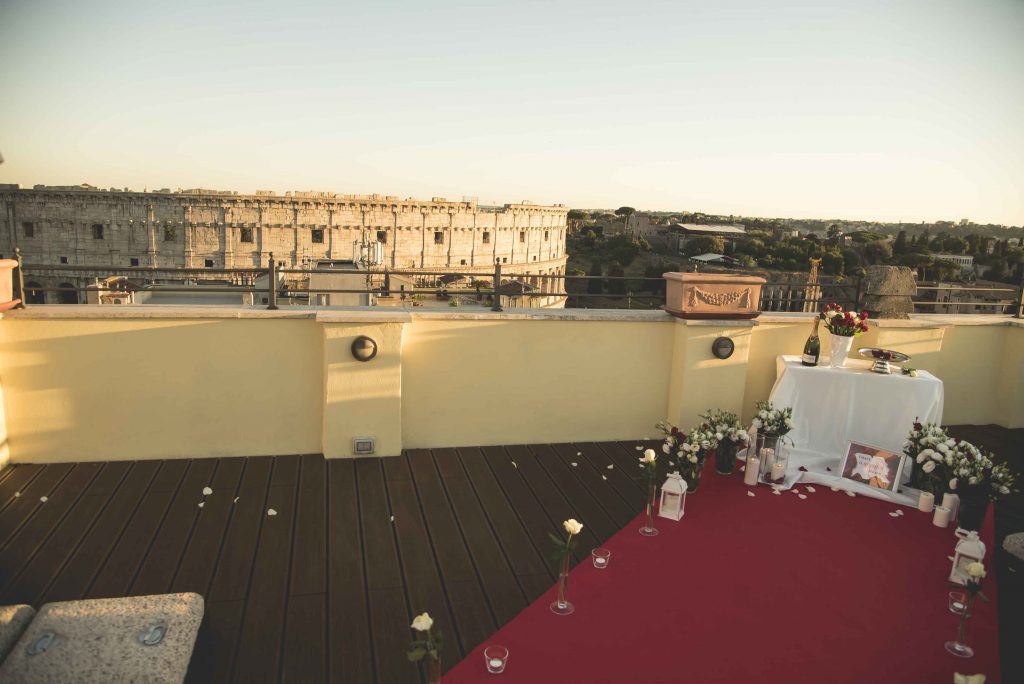 Private terrace marriage proposal Rome