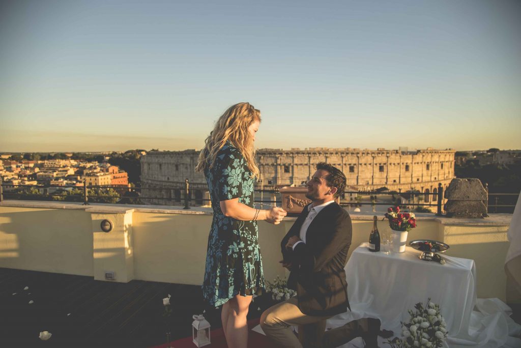 Wedding proposal overlooking Rome