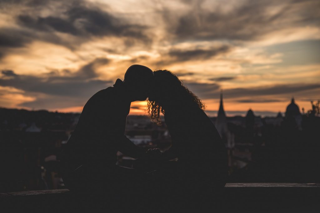 Sunset engagement in Rome